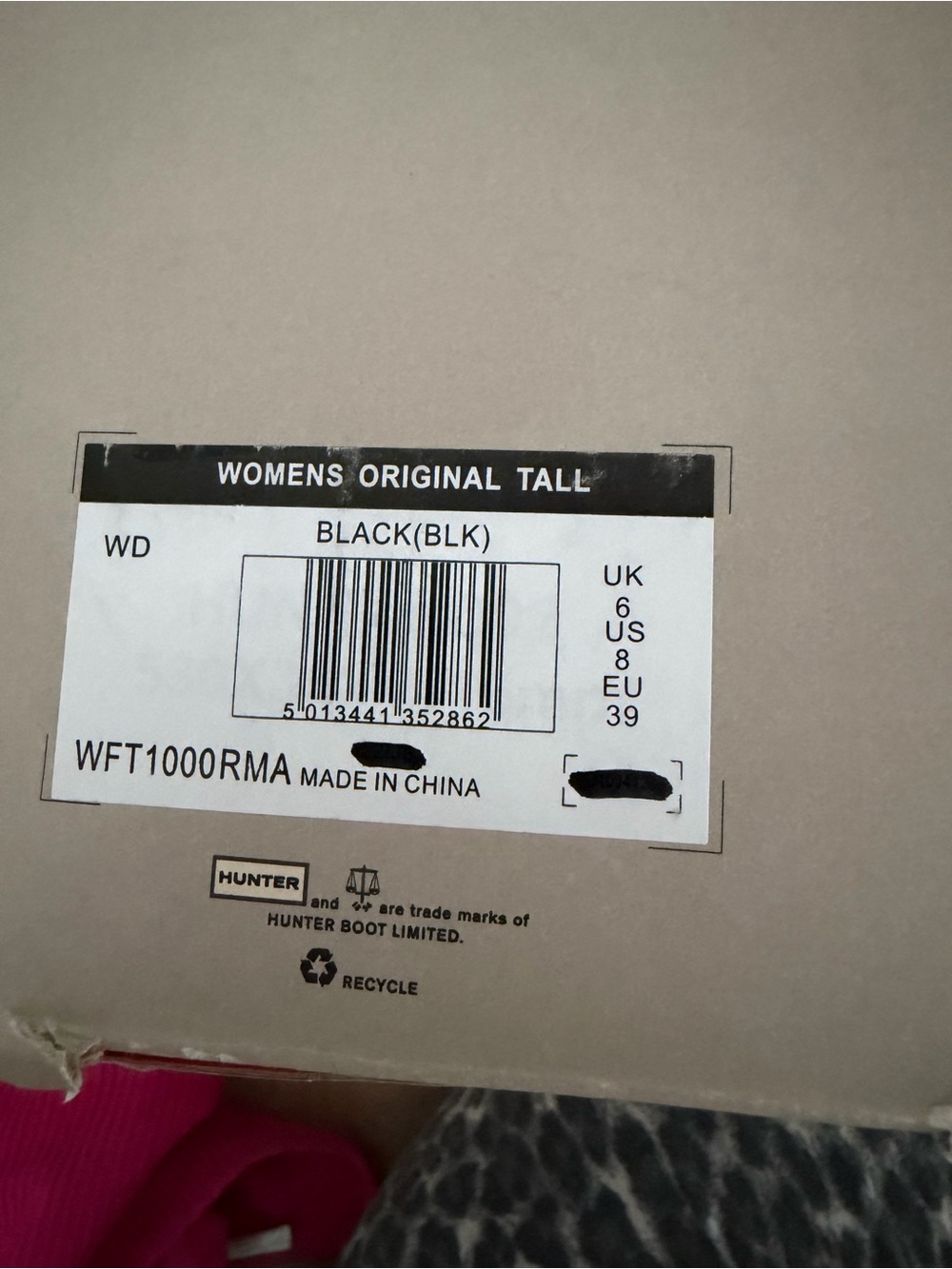 NIB Hunter Women’s Original Tall Rain Boots – Black – US 8 / EU 39 - Picture 8 of 9